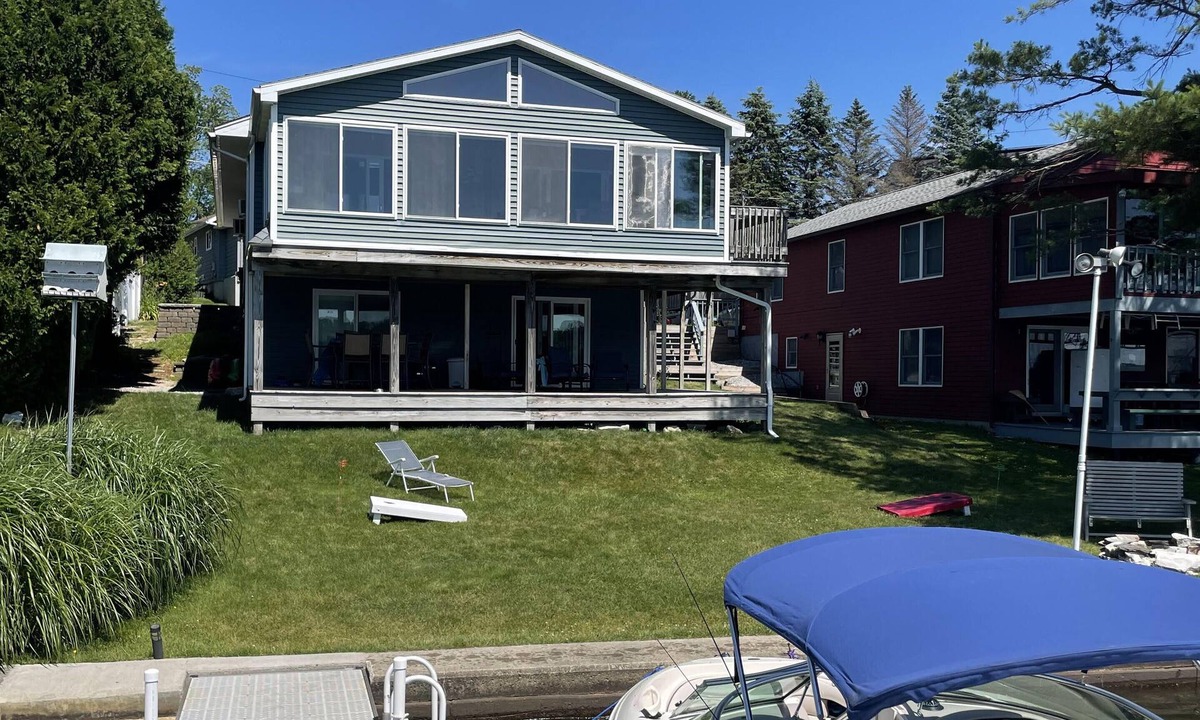 Pittsfield House | Beautiful Waterfront home with deep water dock on Onota Lake. Huge covered deck.