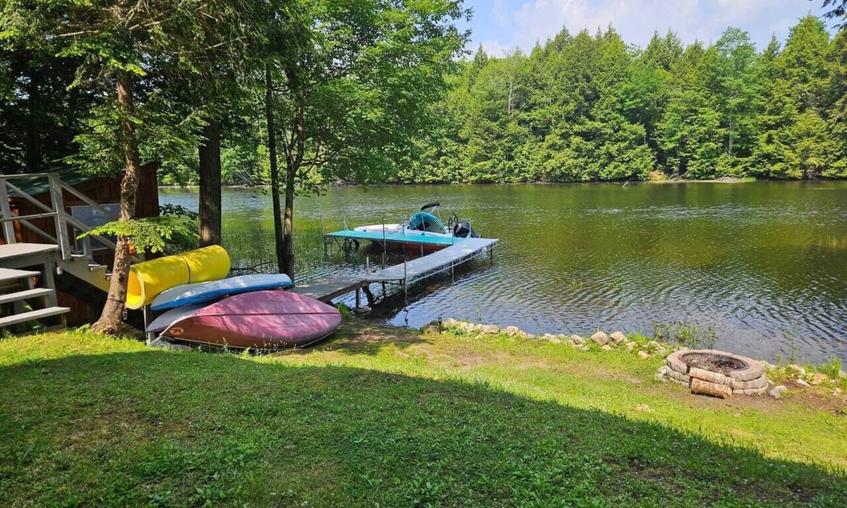 Belgrade Cabin | Big Pines Cabin- Belgrade Lakes Waterfront Retreat with Private Dock