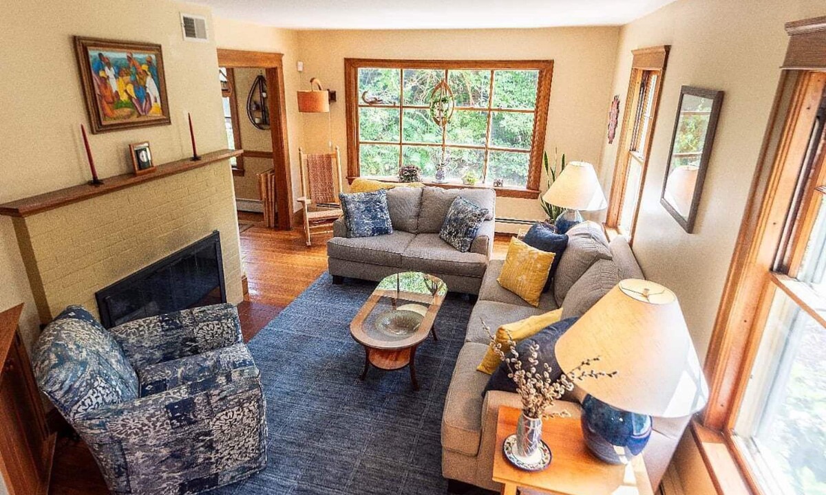Auburndale House | Charming, sunny 4-bedroom home with wooded yard in family-friendly Newton