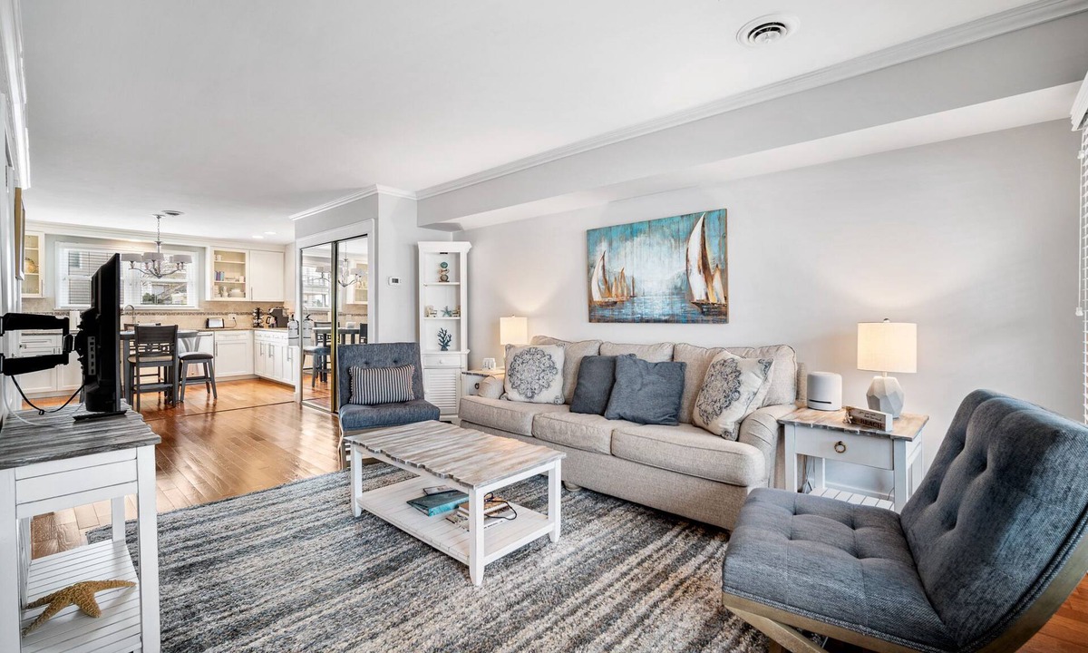 Brigantine House | Condo across from beautiful beach with Pool! Two Floors!