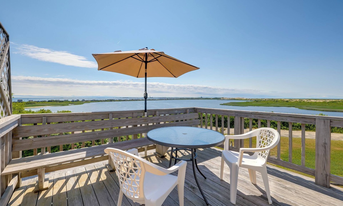 North Truro House | Deck w/Water View: Coastal Escape Near P-Town!