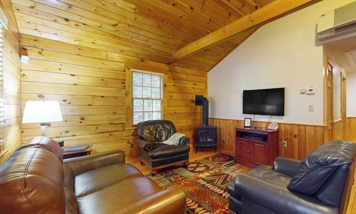 Northport Cabin | Dog-friendly cabin with wooded views, fireplace, AC near outdoor recreation