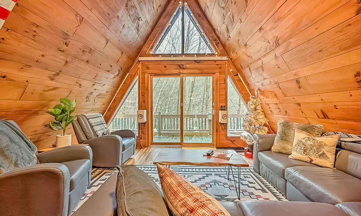Wardsboro House | Dog-friendly chalet cabin with valley view, deck, and private hot tub