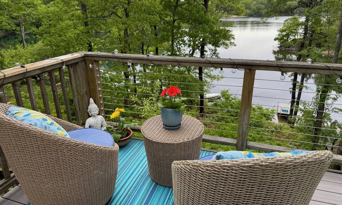 East Falmouth House | Enjoy the lake, dock, beach, large grounds, or renovated home. New ductless AC.
