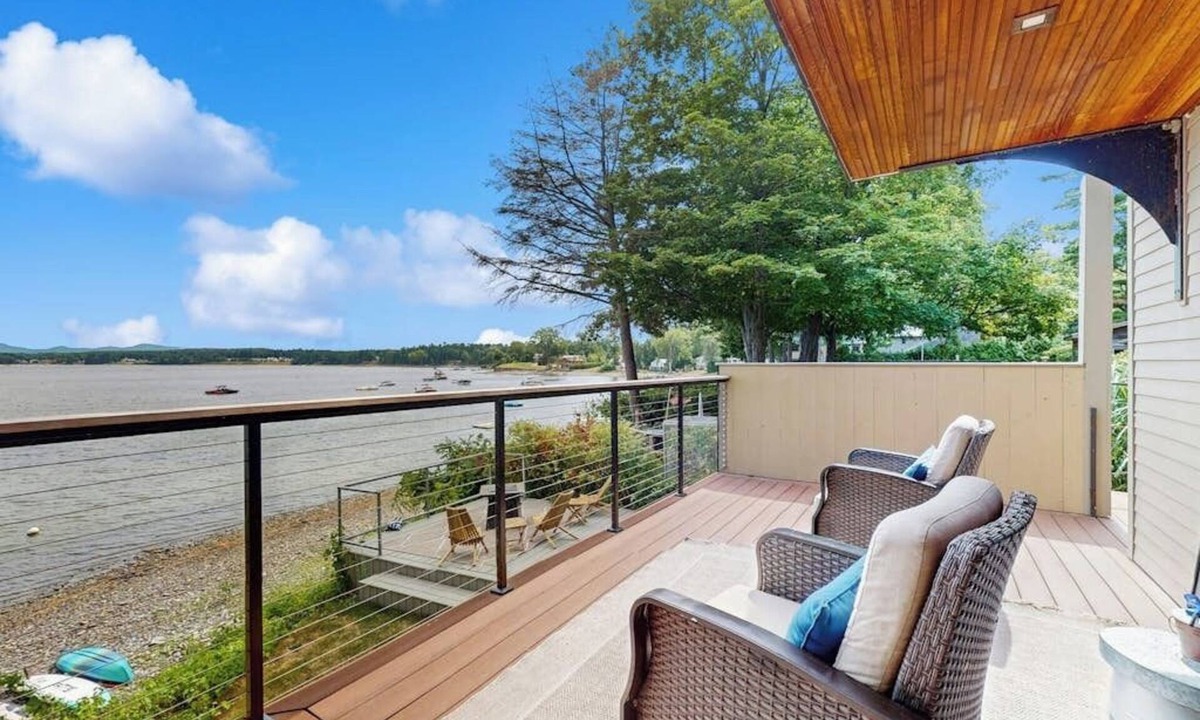 Malletts Bay House | Lakefront house, mountain views, hot tub, kayaks, floating dock, fireplace, bbq