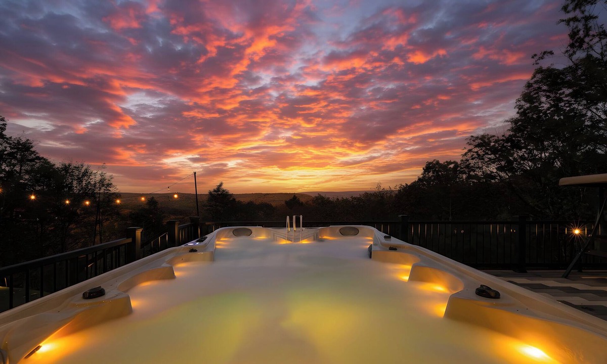 East Stroudsburg House | Luxury Mt. View Retreat with Private Heated Pool, Hot Tub, Sauna, Cold Plunge