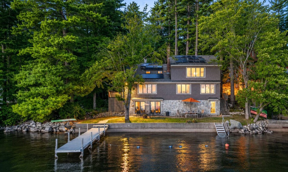 New Durham House | Merrymeeting Lakefront Retreat | Dock + Kayaks