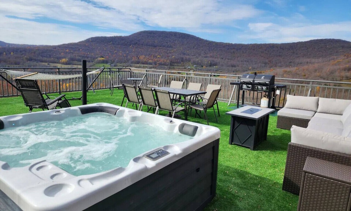 Denver House | Modern Catskills Mountain Retreat with Rooftop Hot Tub on 22 Private Acres