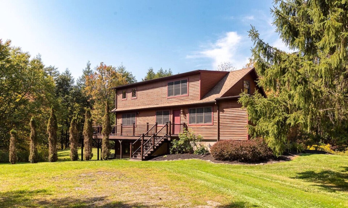 Margaretville House | Modern Log Cabin Getaway | Summer Adventures & Game Room Fun