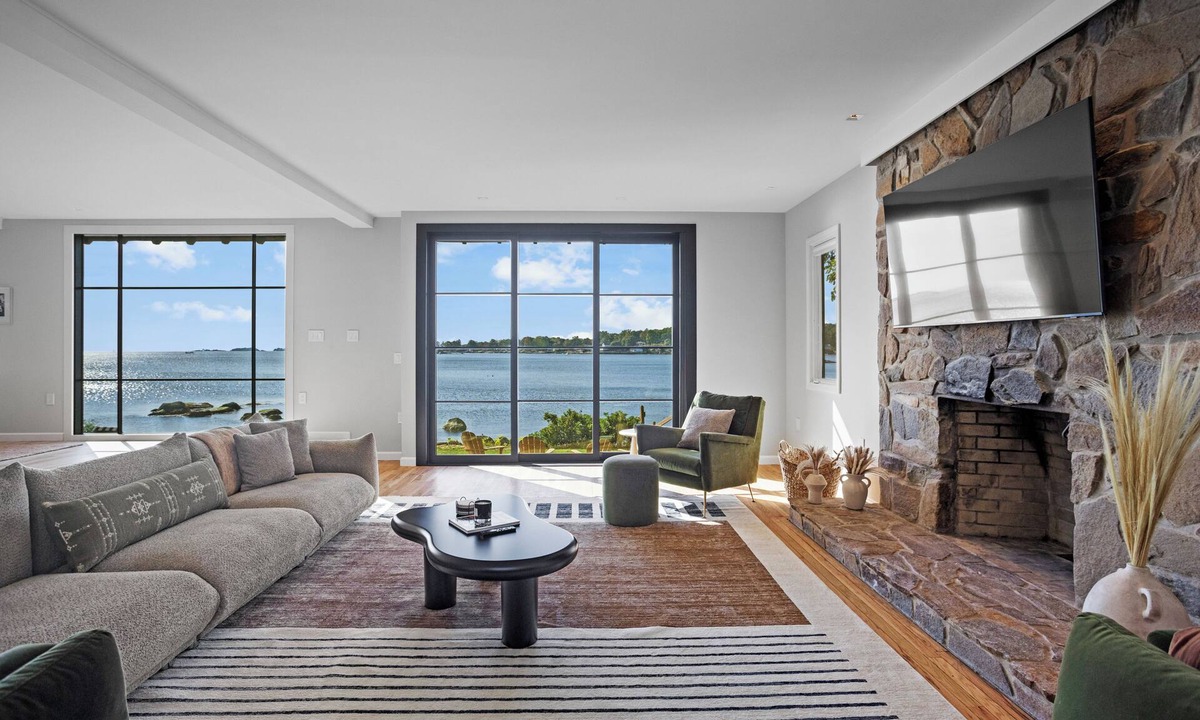 Guilford House | Modern Waterfront Oasis with Private Beach and Sunset Views