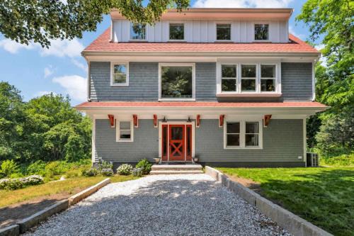 Silver Beach House | New Woodland Escape Walk To Beach and Bike Path 6 Sleeping Areas Kids Play Room Bird Watching Tower Garage Spacious Living Children's Amenities Covered 3rd Floor Patio Enjoy Wildlife