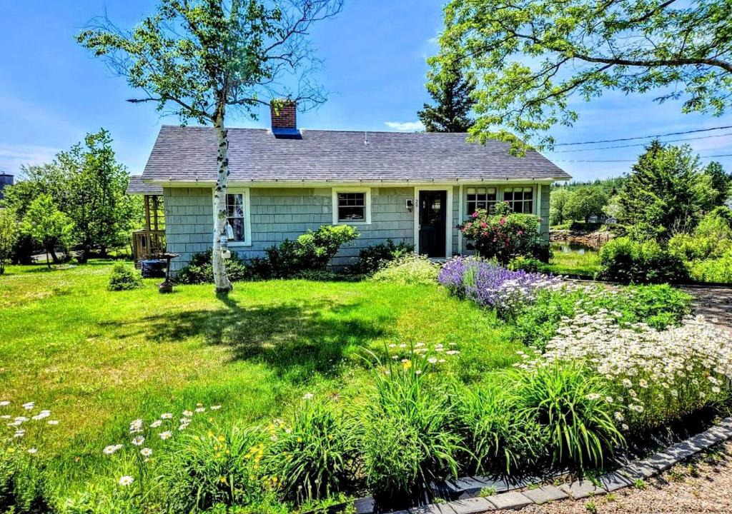 Prospect Harbor House | Picturesque Waterfront Cottage with Waterfall Views, Fireplace & Deck, Near Acadia National Park in Gouldsboro, Maine
