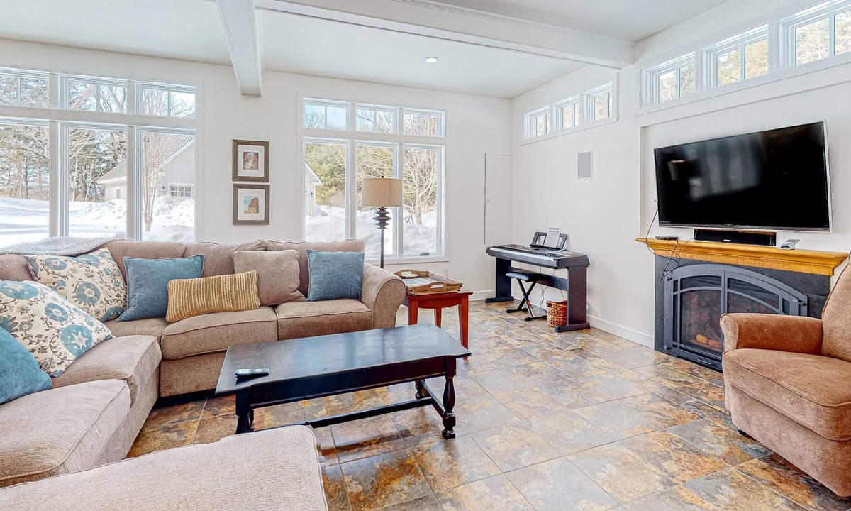 Quechee House | Quechee Lakes getaway near Club & Ski Area - pond views, office space & garage