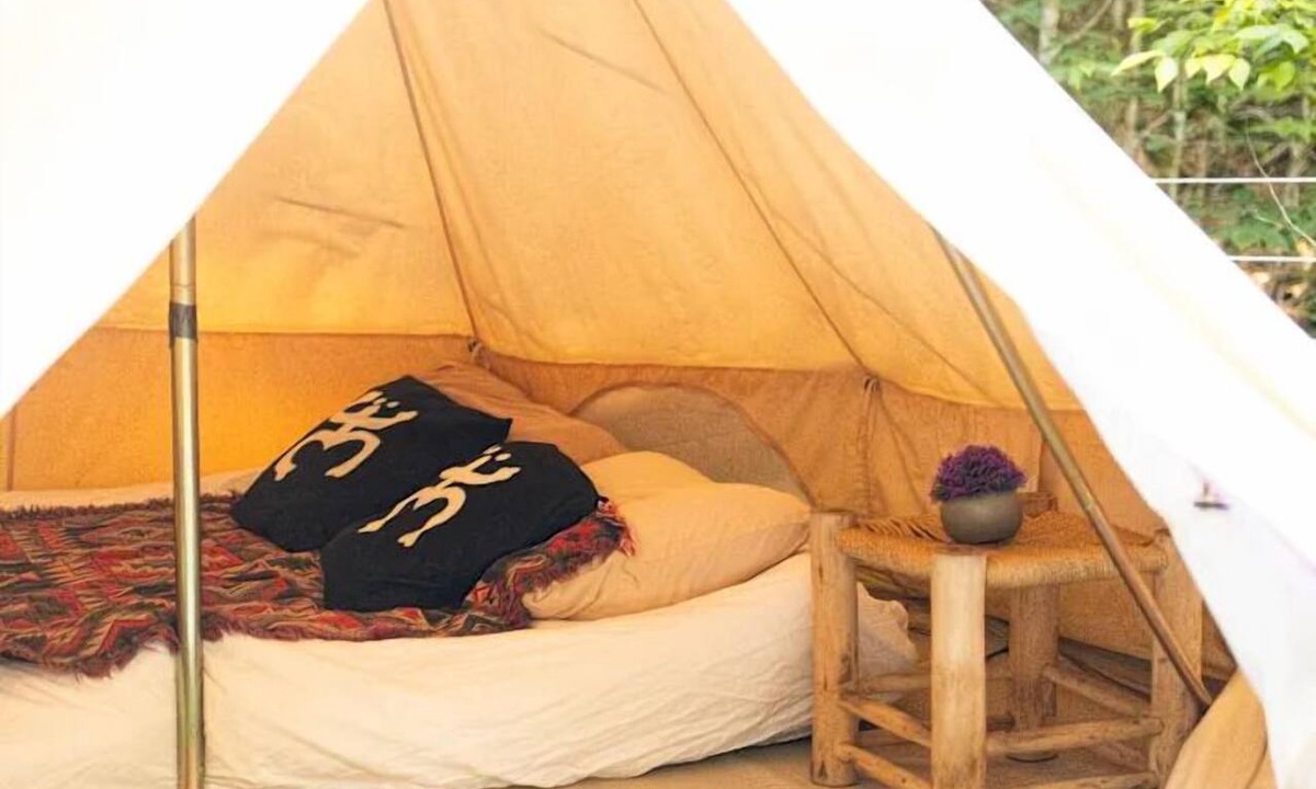 Harris RV Rental | Riverfront Bell Tent Glamping -15 minutes to Bethel Woods Concerts