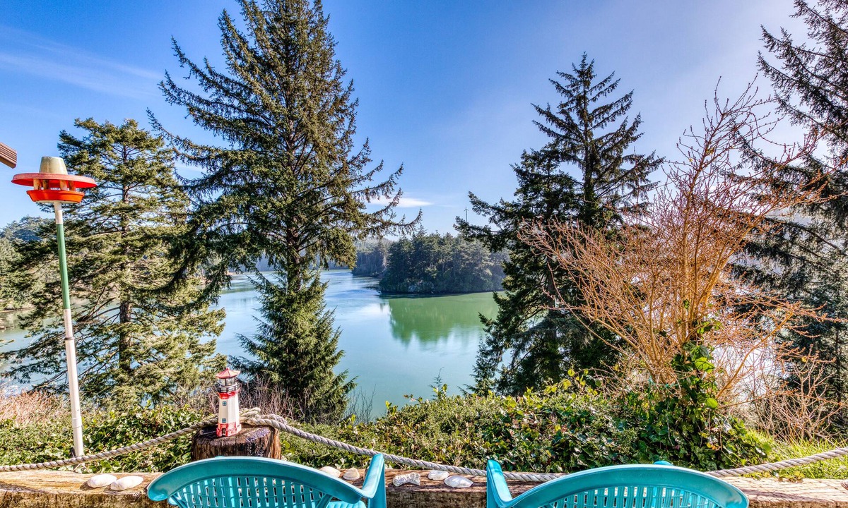 Barview House | Riverfront Home with Beautiful Water Views, Patio & Fireplace