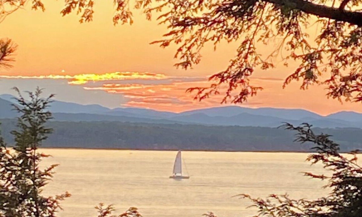 Charlotte Cabin | Rustic, charming cabin on Thompson's Point with stunning views of Lake Champlain