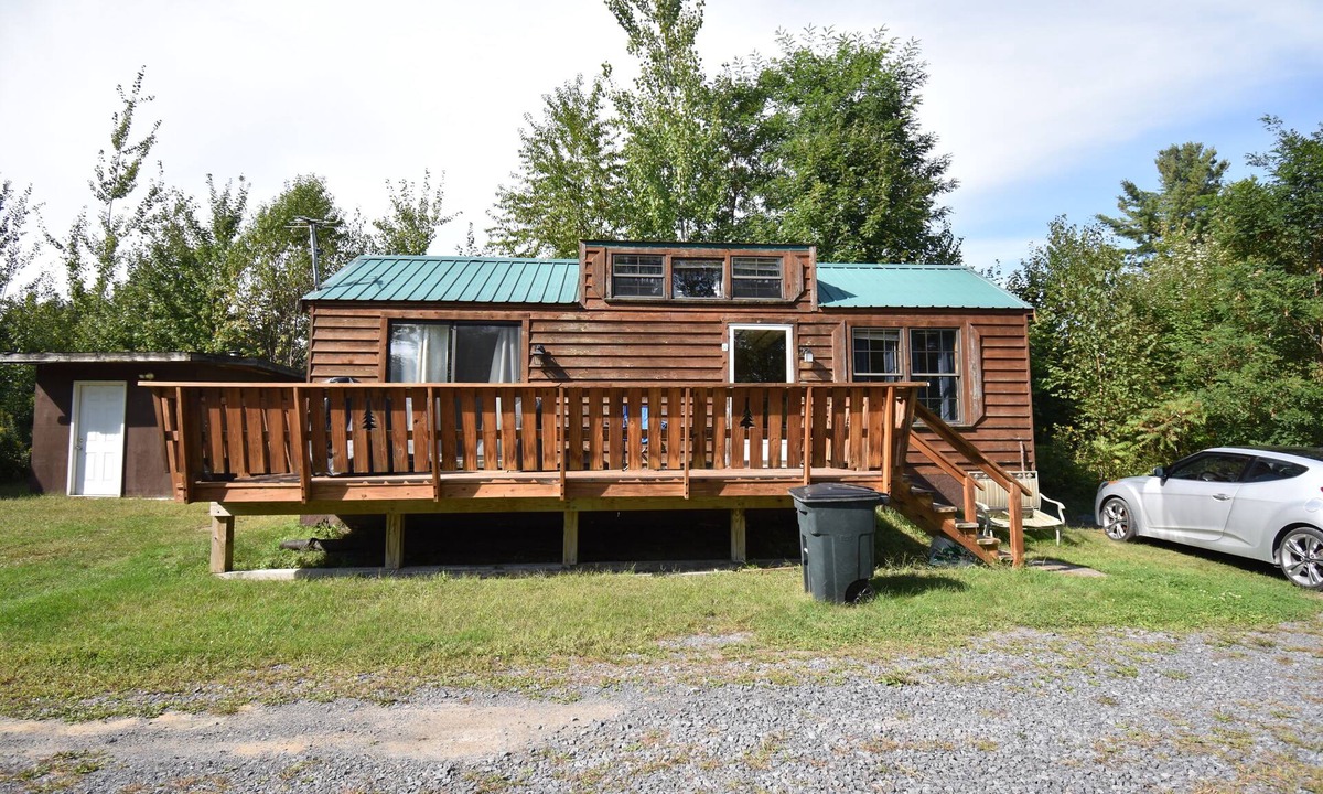 Plattsburgh Cabin | Rustic, cozy lodge available for rent at Plattsburgh RV Park