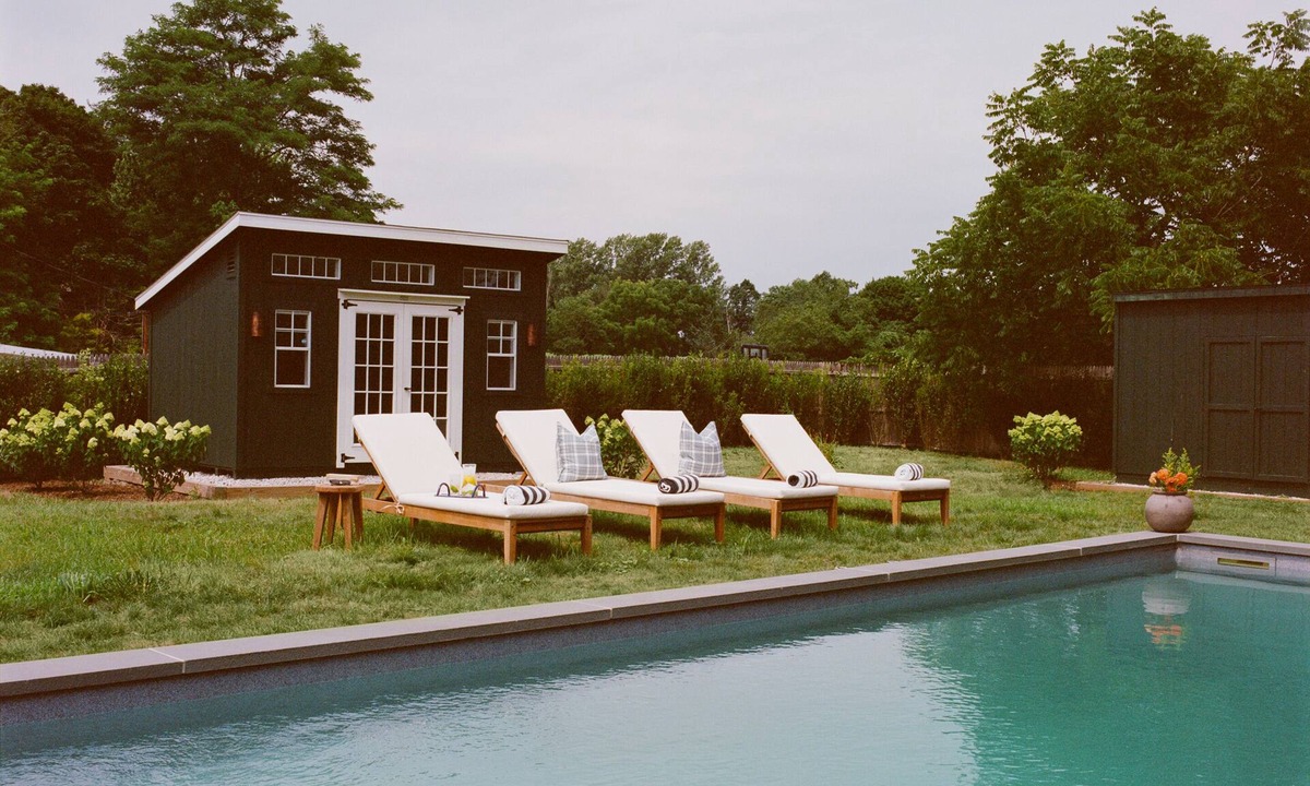 Southold House | Stylish beach getaway: pool in prime location