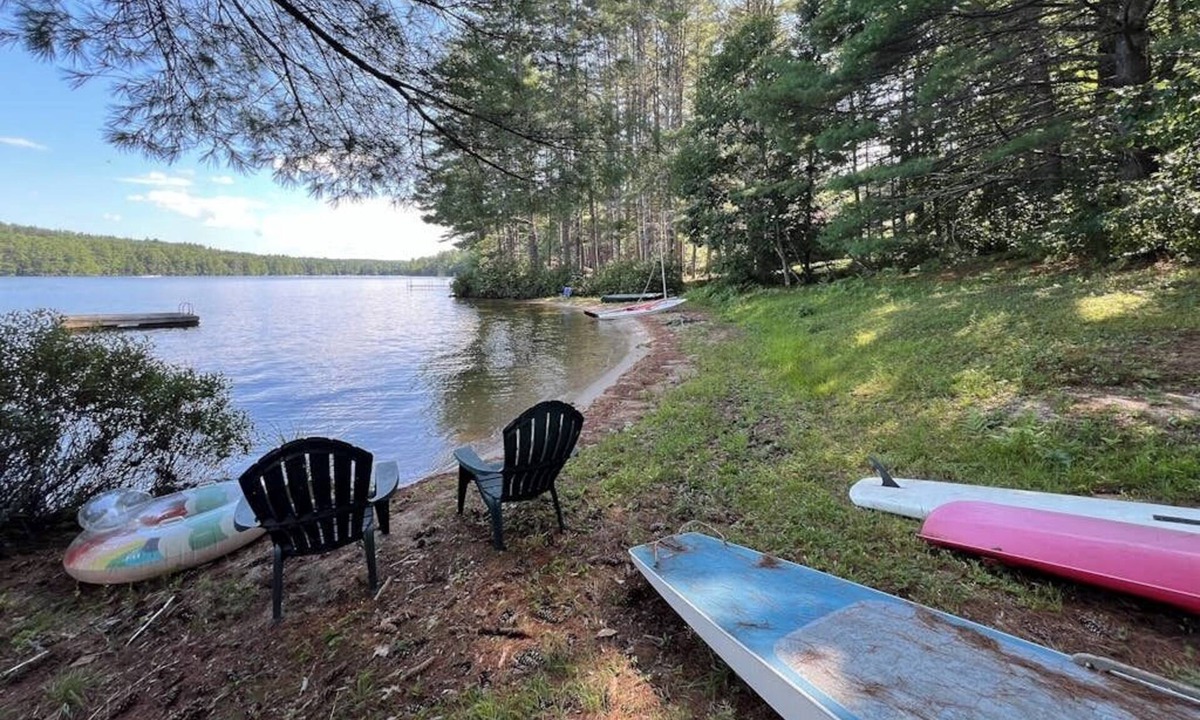 South Casco House | Tranquil Lakefront Retreat with Private Beach and Spacious Living