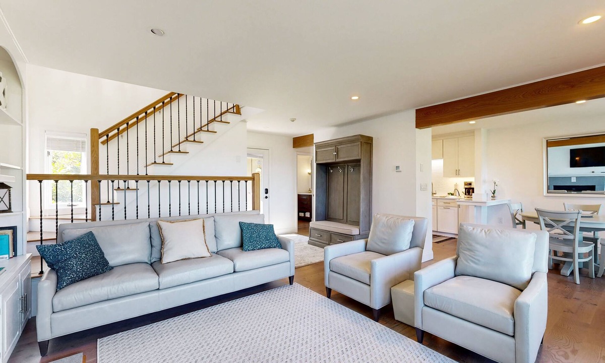 Gilford House | Tranquil lakeside retreat with beach access, pool, firepit, & lovely patio views