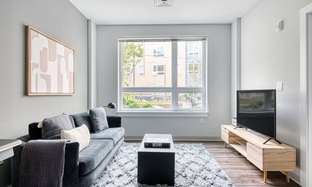 St. Elizabeth's Apartment | Trendy Brighton 1BR w/W/D, Gym, near T, Shops + Dining, by Blueground