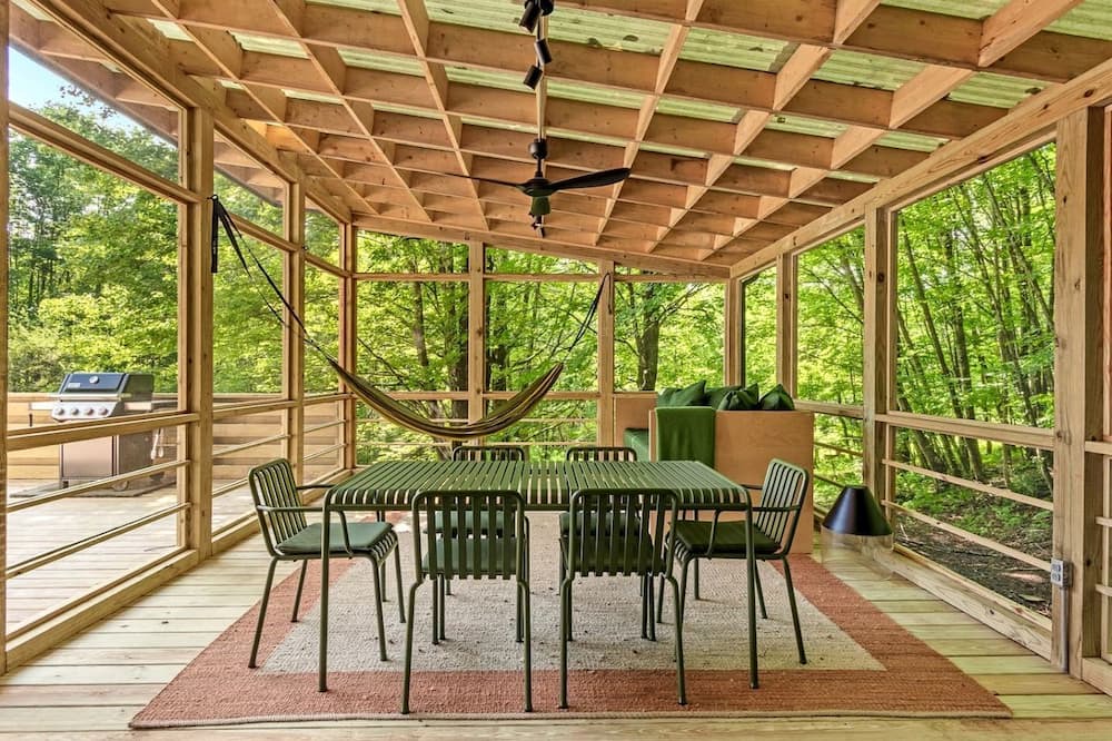 Delancey House | Vintage Airstream Retreat with Private Deck & Outdoor Shower in Delancey, New York