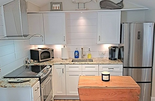 Novelty Apartment | 1 bedroom apartment with wood burning stove and paver patio, en suite laundry