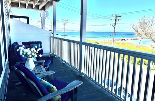 Block Island Apartment | 2-bedroom oceanfront hotel suite, large deck, AC, pet friendly