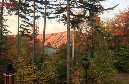 West Dover House | 4 Bdr, 3 Bath Log Cabin Views Of Mt Snow, Vast Snowmobile. outdoor hot tub