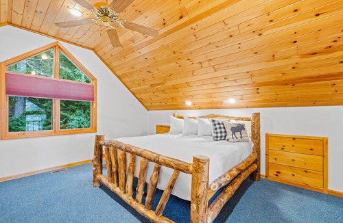 Adirondack House | 8.5-acre lakefront retreat with private beach, deck, grill, firepit, & game room