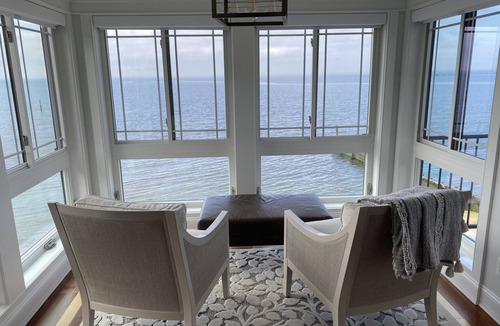 Westbrook Center House | Beautiful waterfront home with private sand beach and amazing views