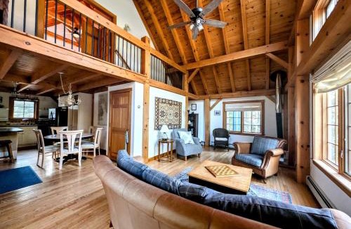 Sorrento House | Bright Post & Beam Retreat with Fire Pit & Game Room Near Acadia | Sorrento, Maine