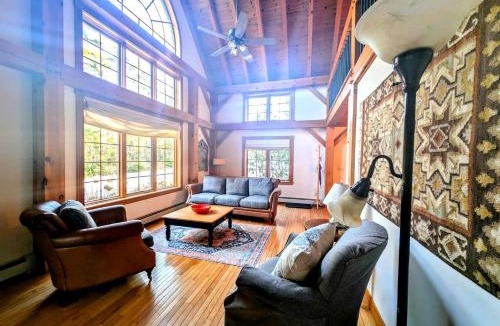 Sorrento House | Bright Post & Beam Retreat with Fire Pit & Game Room Near Acadia | Sorrento, Maine