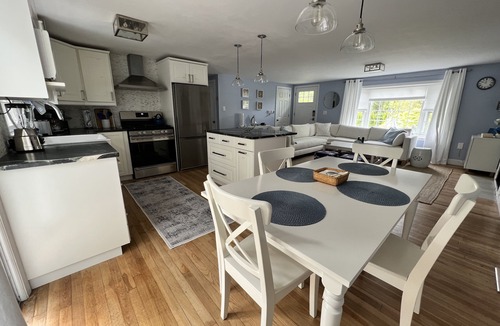 South Yarmouth Cottage | Bright, updated cottage only 1.6 mi to beaches Large private yard w/2 Tier deck.