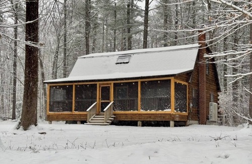 Lake Arrowhead Cabin | Cabin w/AC at Lake Arrowhead: Firepit, Fishing, and Movie Screen