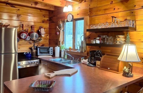 New Bedford Cabin | Charming Creekside Log Cabin with Wood Burning Stove Overlooking the Neshannock Creek, Western PA