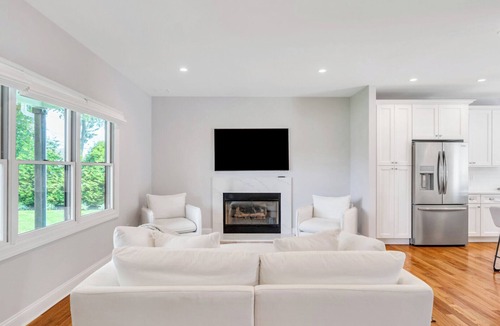 Greenport West House | Chic North Fork Getaway with Resort-Style Pool & Stylish Interiors