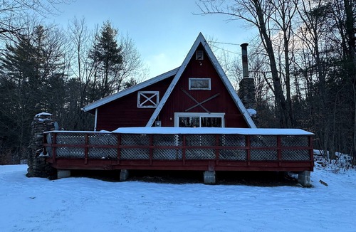 Belmont Ski Chalet | Cozy A Frame home on private 103 private acres