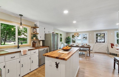 West Poland House | Cozy lakefront cottage with amazing views and private beach!