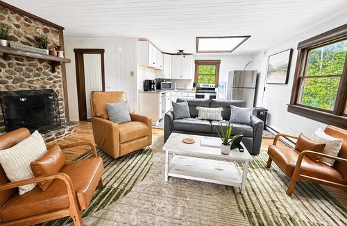 Lucerne-in-Maine Cabin | Cozy Log Cabin by Phillips Lake, Pet Friendly, Near Acadia & Bangor