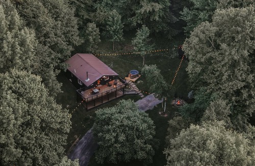 Arkville Ski Chalet | Cozy & Modern Catskills Cabin on 4 Acres with Wood Fired Hot Tub and Firepit