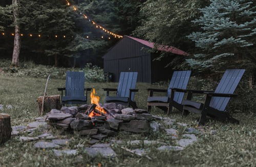 Arkville Ski Chalet | Cozy & Modern Catskills Cabin on 4 Acres with Wood Fired Hot Tub and Firepit