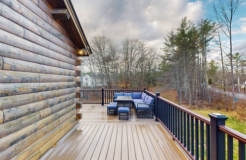 Barnstead House | Cozy Retreat with Spacious Deck, Firepit, and Outdoor Adventures Nearby