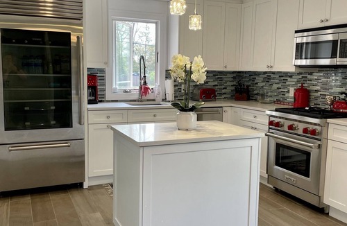 Greenport West House | Cozy stylish home walking distance from private beach.