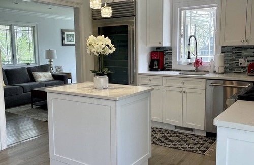 Greenport West House | Cozy stylish home walking distance from private beach.