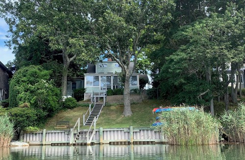 Menantic Creek House | Cozy waterfront Shelter Island house with panoramic views. Pet-friendly!