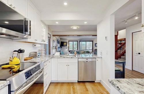 Quechee House | Dog-friendly townhome with views, AC & fireplace - walk to Village of Quechee