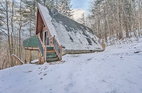 Wardsboro House | Dog-friendly chalet cabin with valley view, deck, and private hot tub