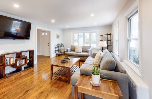 Falmouth Heights House | Downtown & beach home w/WiFi, W/D, home office + dog-friendly yard & firepit