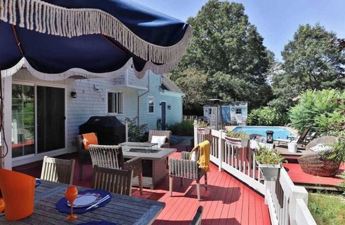 Sandwich House | Elegant home with backyard pool & firepit - near beaches, shopping, & golf